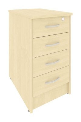 Рива Тумба приставная с фолдингом (4 ящика, с замком) А.ТП-4.1F-S Клен 412*600*750