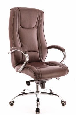 Кресло для руководителя Everprof Кинг M / King M нEC-370 Leather Brown коричневая кожа