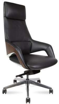 Кресло для руководителя Norden Шопен FK 0005-A black leather черная кожа