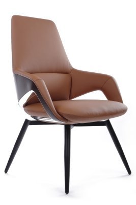Конференц-кресло Riva Design Аура-СТ / Aura-ST FK005-C светло-коричневая кожа