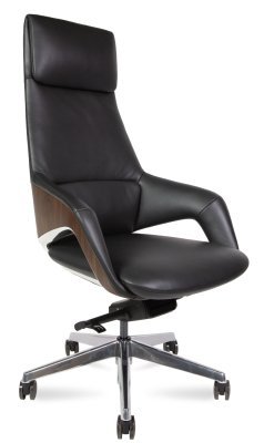 Кресло для руководителя Riva Design Аура / Aura FK005-A черная кожа