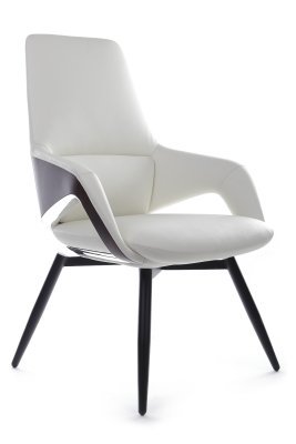 Конференц-кресло Riva Design Аура-СТ / Aura-ST FK005-C белая кожа