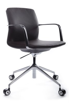 Кресло для персонала Riva Design Плаза-М / Plaza-M FK004-B12 тёмно-коричневая кожа