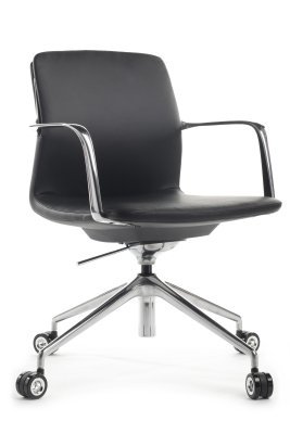 Кресло для персонала Riva Design Плаза-М / Plaza-M FK004-B12 черная кожа