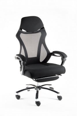Кресло для персонала Norden 007 H-007 А full black черный пластик, черная сетка, черная ткань