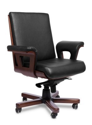 Кресло для персонала Multi-office Лидс LB Meof-B-Lids-2 черная кожа
