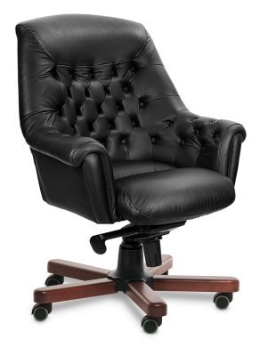 Кресло для персонала Multi-office Оксфорд LB Meof-B-Oxford-2 черная кожа