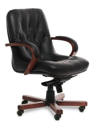 Кресло для персонала Multi-office Брайтон LB Meof-B-Brighton-2 черная кожа
