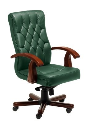 Кресло для персонала Multi-office Кембридж LB Meof-B-Cambridge-3 зелёная кожа