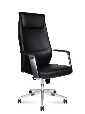 Кресло для руководителя Norden Давос  блэк / Davos Black  L331HCA-Black черная премиум экокожа