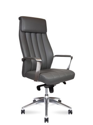 Кресло для руководителя Norden Мадрид грэй / Madrid Grey L340HCA-Grey серая премиум экокожа