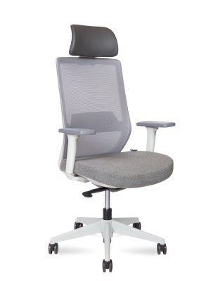 Кресло для руководителя Norden Моно грэй / Mono grey H6255-1 grey серая сетка, серая ткань, сиденье слайдер