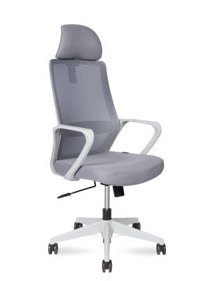 Кресло для персонала Norden Пино грэй / Pino grey H6256-1 grey серая сетка, серая ткань