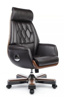 Кресло для руководителя Riva Design Байрон / Byron YS1505A коричневая кожа