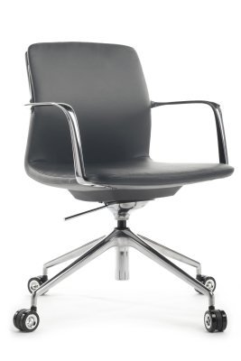 Кресло для персонала Riva Design Плаза-М / Plaza-M FK004-B12 серая кожа