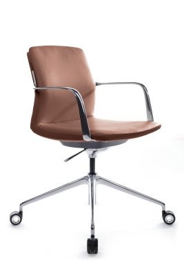 Кресло для персонала Riva Design Плаза-М / Plaza-M FK004-B12 светло-коричневая кожа