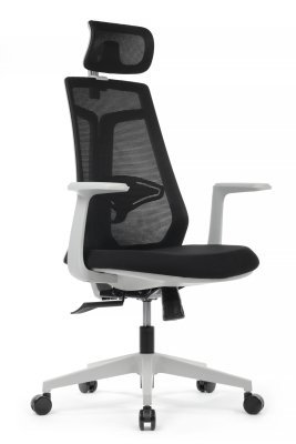 Кресло для руководителя Riva Design Гем / Gem 6230A-HS черная сетка, черная ткань