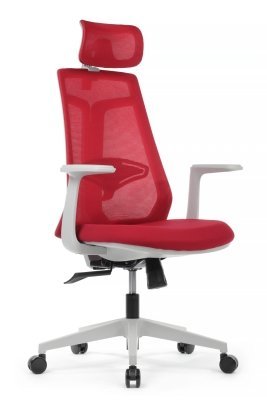 Кресло для руководителя Riva Design Гем / Gem 6230A-HS красная сетка, красная ткань