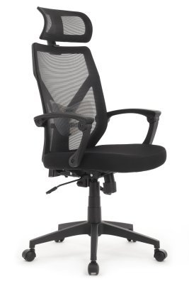 Кресло для руководителя Riva Оливер / OLIVER W-203AC черный пластик, черная сетка