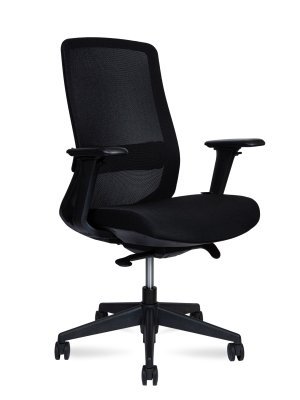 Кресло для персонала Norden Комо блэк LB / Como LB black M6301 black черная сетка, черная ткань, сиденье слайдер