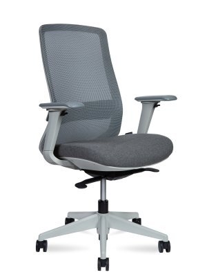 Кресло для персонала Norden Комо грэй LB / Como LB grey M6301-1 grey серая сетка, серая ткань, сиденье слайдер