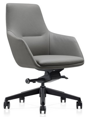 Кресло для переговорной Капитан / Captain B1908 Black MB917 серая кожа