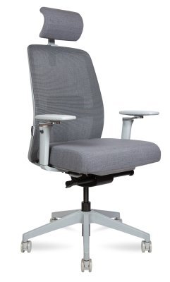 Кресло для руководителя Norden Алтай / Altai SL 6D серый пластик, серая сетка, серая ткань, сиденье слайдер