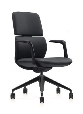 Кресло для руководителя Riva Design Венетто-М / Venetto-M FK013-B12 черная кожа