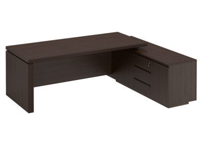 Стол руководителя на опорной тумбе дуб валенсия Марк/Mark, размер: 2250x1800x760