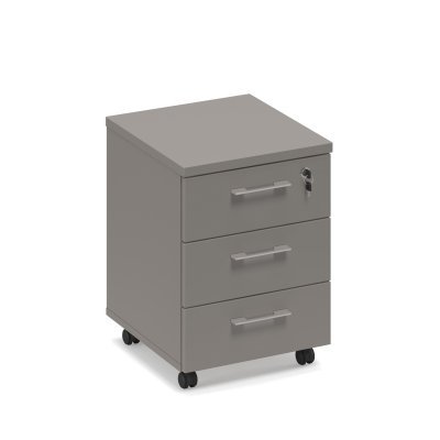 Тумба выкатная 3-ящичная с замком (топ ДСП) мокко премиум Тайм Метал/Time metal, Тайм Вуд/Time wood, размер: 420x450x570