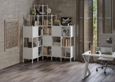 Мебель для персонала Лофт/Loft Белый бриллиант/Металл белый