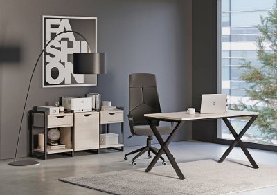 Мебель для персонала Лофт/Loft Денвер светлый/Металл черный