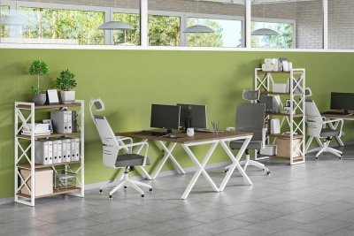 Мебель для персонала Лофт/Loft Дуб аризона/Металл белый