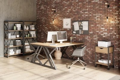 Мебель для персонала Лофт/Loft Дуб аризона/Металл черный