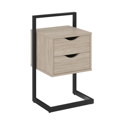 Лофт/Loft Тумба приставная VR.L-PY2 Дуб Аттик/Металл Черный 450*409*792