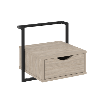 Лофт/Loft Тумба навесная (крепление к стене) VR.L-SY1 Дуб Аттик/Металл Черный 450*409*450