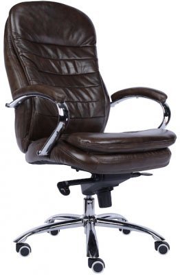 Кресло для руководителя Everprof Валенсия М / Valencia M EC-330 Leather Brown коричневая кожа