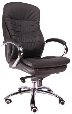 Кресло для руководителя Everprof Валенсия М / Valencia M EC-330 Leather Black черная кожа