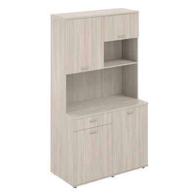 Офисная мини-кухня с ящиком, 1200х600х2135 / SG.1002.OL.OL /  корпус: дуб светлый, фасады: дуб светлый