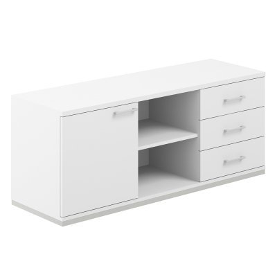 Тумба сервисная 1238х462х584 с замком/ AG.292.WH.WH.WH/ корпус: белый, топ-дно: белый, фасады:белый