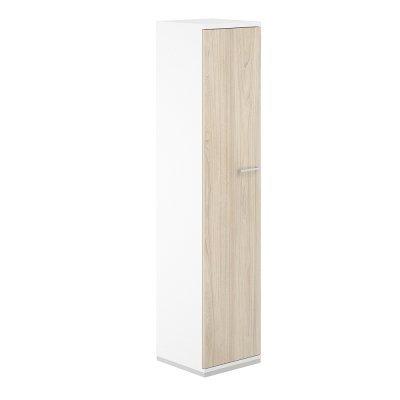 Шкаф 5 ур. 400х400х1833 с высокой дверью/ AG.209.WH.WH.AR.L/ корпус: белый, топ-дно: белый, фасады:ак.равелло