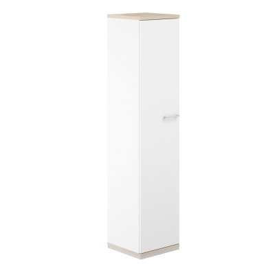 Шкаф 5 ур. 400х400х1833 с высокой дверью/ AG.209.WH.AR.WH.L/ корпус: белый, топ-дно: ак.равелло, фасады:белый