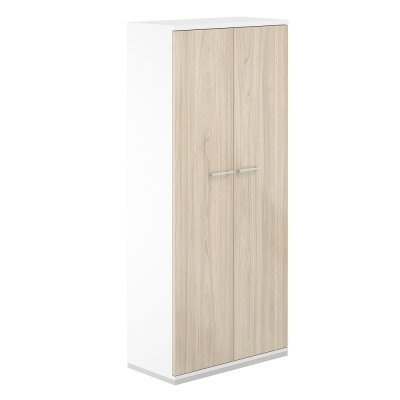 Гардероб 800х400х1833/ AG.221.WH.WH.AR/ корпус: белый, топ-дно: белый, фасады:ак.равелло