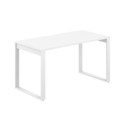 Стол 1400х800х750/ AG.108.WH.V.72.WH / профиль О-образный: 70х20 белый; столешница с вырезом: белый