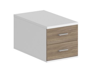 Подвесная тумба с 2 ящ., 700, 400х518х342/ SG.537.WH.OD/ корпус: белый; фасады:дуб темный