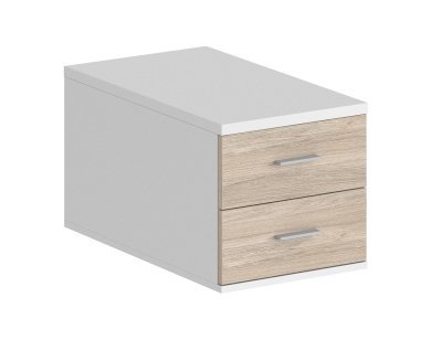 Подвесная тумба с 2 ящ., 700,  400х518х342 / SG.537.WH.OL/ корпус: белый; фасады:дуб светлый
