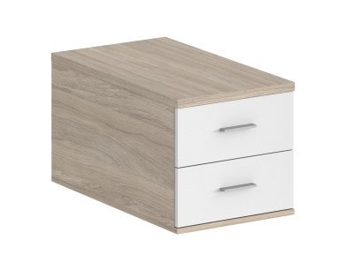 Подвесная тумба с 2 ящ., 700,  400х518х342 / SG.537.OL.WH/ корпус: дуб светлый; фасады:белый