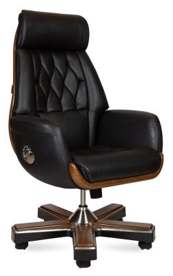 Кресло для руководителя Norden Трон YS1505A-black черная кожа