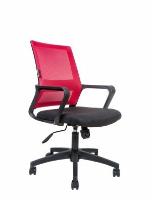 Кресло для персонала Norden Бит LB 815B-AF08-T09 красная сетка, черная ткань