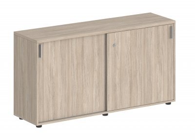 Шкаф-купе 1638х400х750 низкий, с замком / корпус дуб светлый, фасады дуб светлый